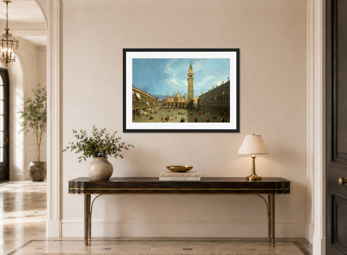 Canaletto Print, Piazza San Marco (late 1720s) — hallway