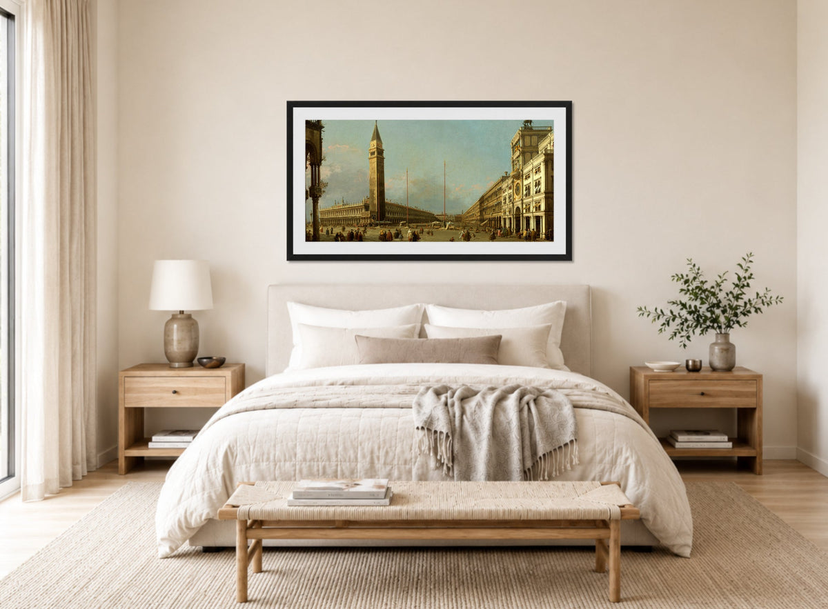 Canaletto Print, Piazza San Marco Looking South and West (1763) — bedroom