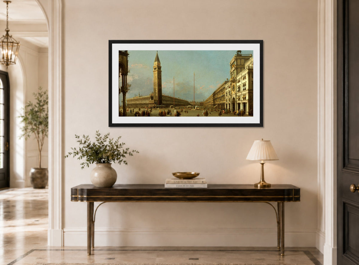 Canaletto Print, Piazza San Marco Looking South and West (1763) — hallway
