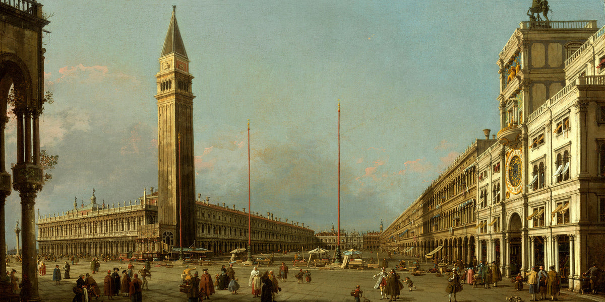 Canaletto Print, Piazza San Marco Looking South and West (1763) — unframed