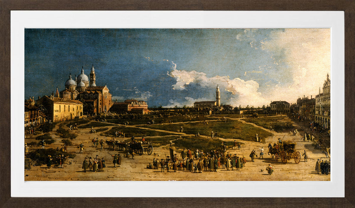 Canaletto Print, Prà della Valle in Padua — brown frame