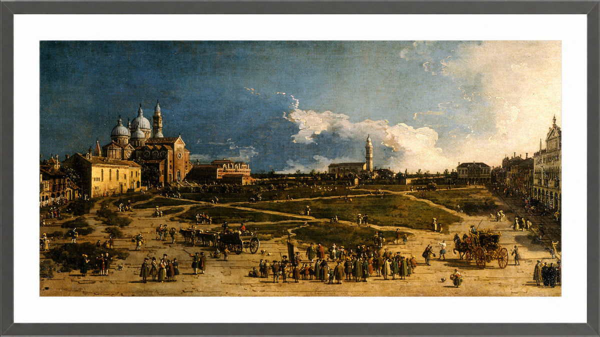 Canaletto Print, Prà della Valle in Padua — dark grey frame