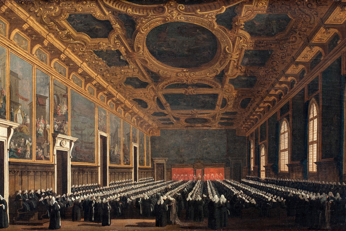 Canaletto Print, The Doge And Grand Council In Sala Del Maggior Consiglio (1761 – 1765) — unframed