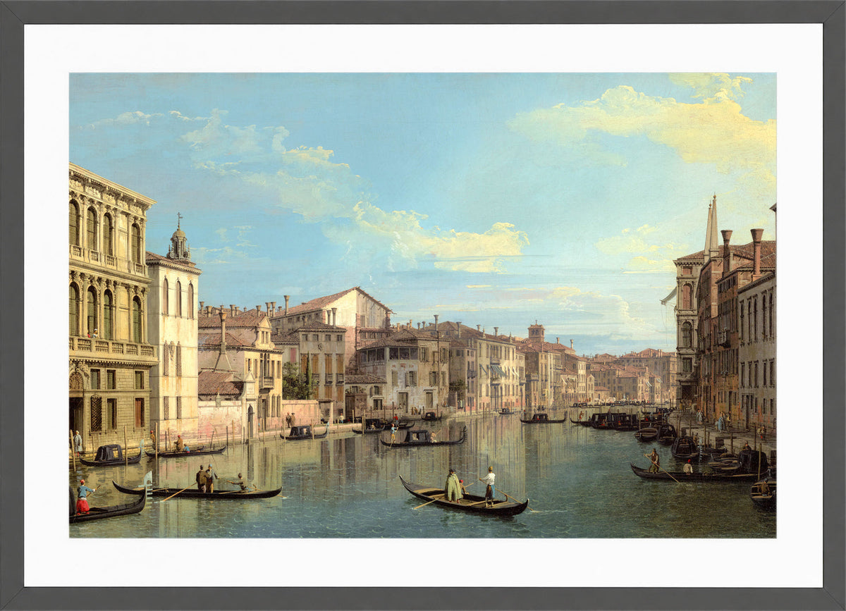 Canaletto Print, The Grand Canal in Venice from Palazzo Flangini to Campo San Marcuola — dark grey frame