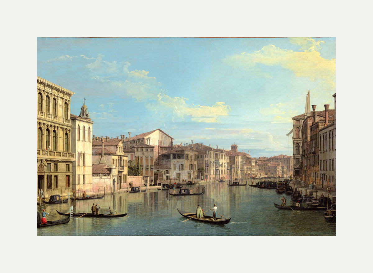 Canaletto Print, The Grand Canal in Venice from Palazzo Flangini to Campo San Marcuola — rolled canvas