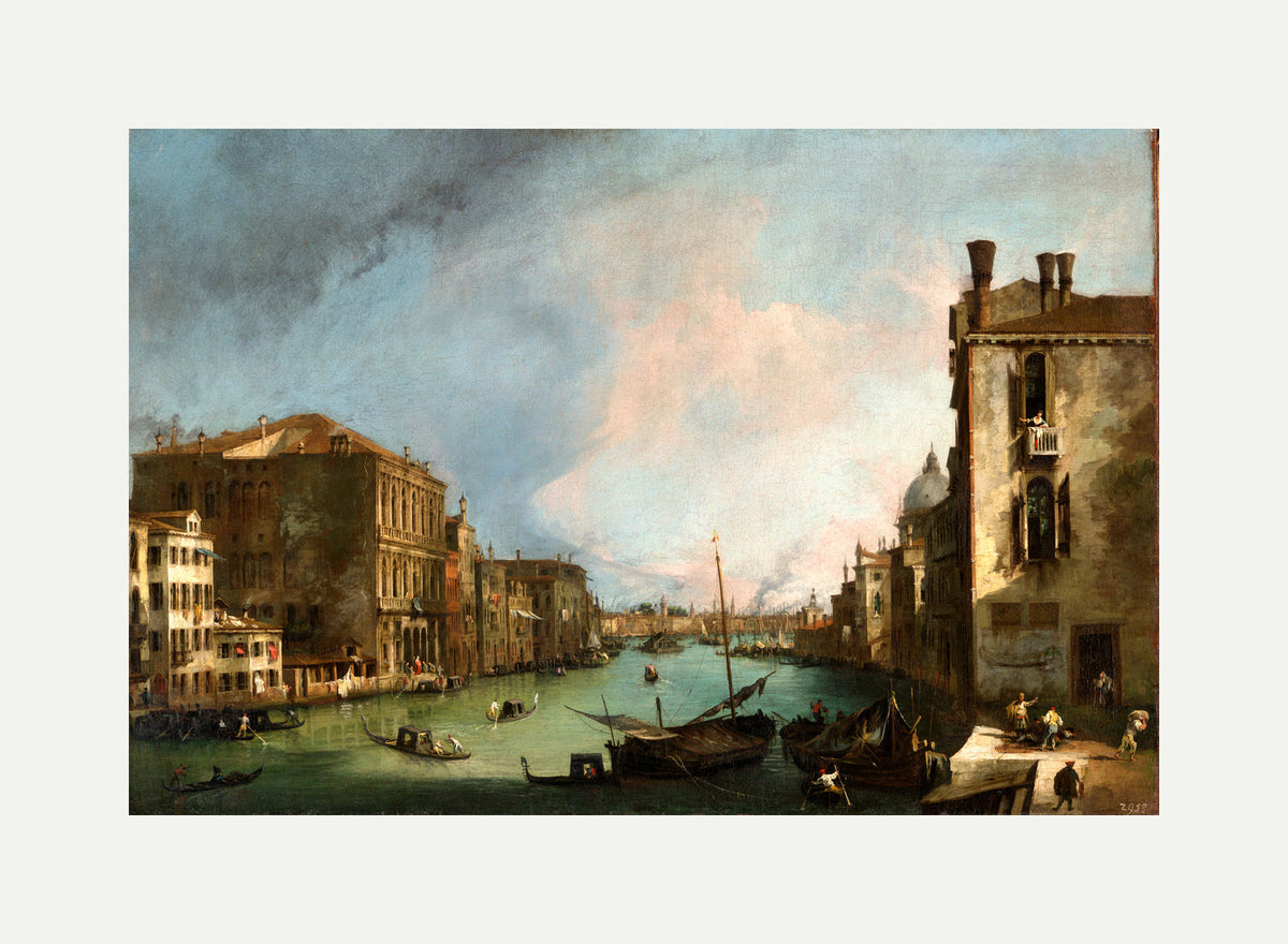 Canaletto Print, The Grand Canal in Venice with the Palazzo Corner Ca’Grande (1722) — rolled canvas