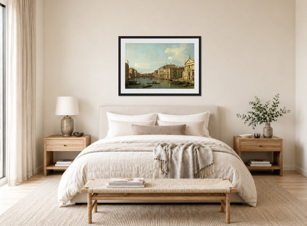 Canaletto Print, The Grand Canal, Venice, Looking South-East from San Stae to the Fabbriche Nuove di Rialto — bedroom