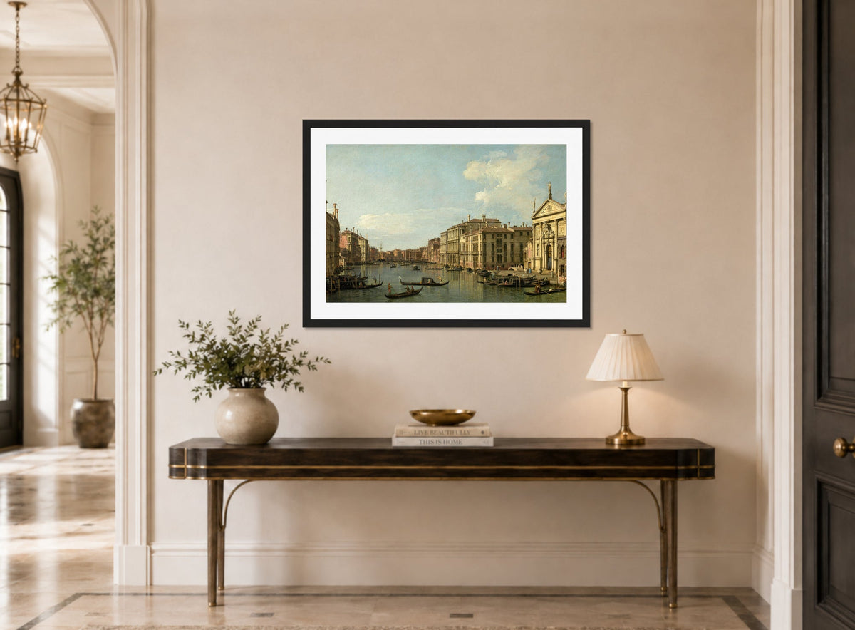 Canaletto Print, The Grand Canal, Venice, Looking South-East from San Stae to the Fabbriche Nuove di Rialto — hallway
