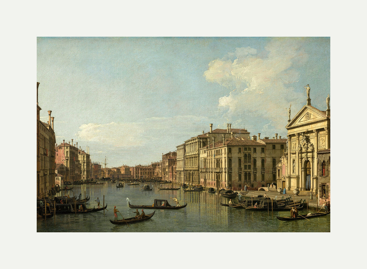Canaletto Print, The Grand Canal, Venice, Looking South-East from San Stae to the Fabbriche Nuove di Rialto — rolled canvas