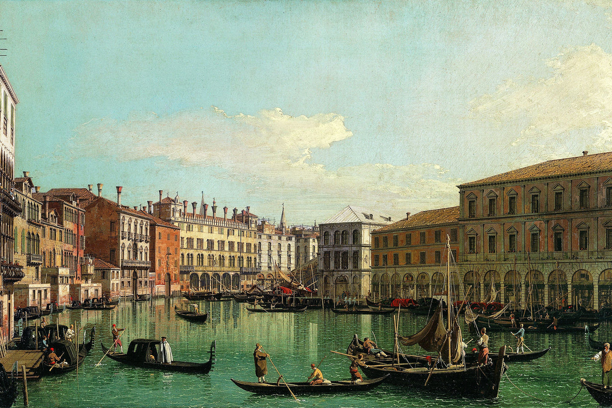 Canaletto Print, The Grand Canal, Venice, Looking South toward the Rialto Bridge (1730s) — unframed