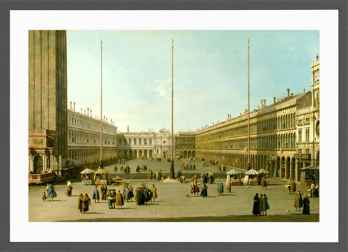 Canaletto Print, The Piazza San Marco — dark grey frame