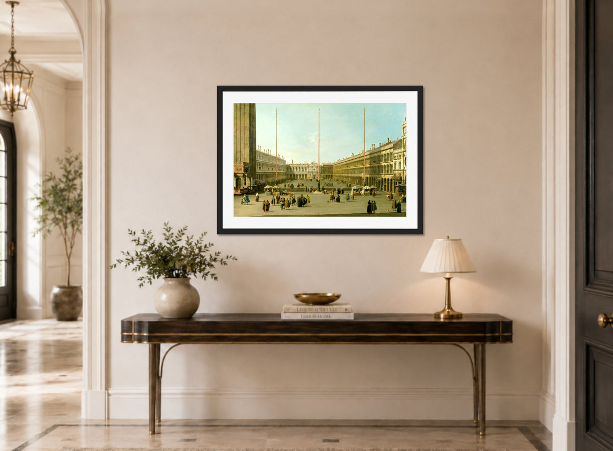 Canaletto Print, The Piazza San Marco — hallway