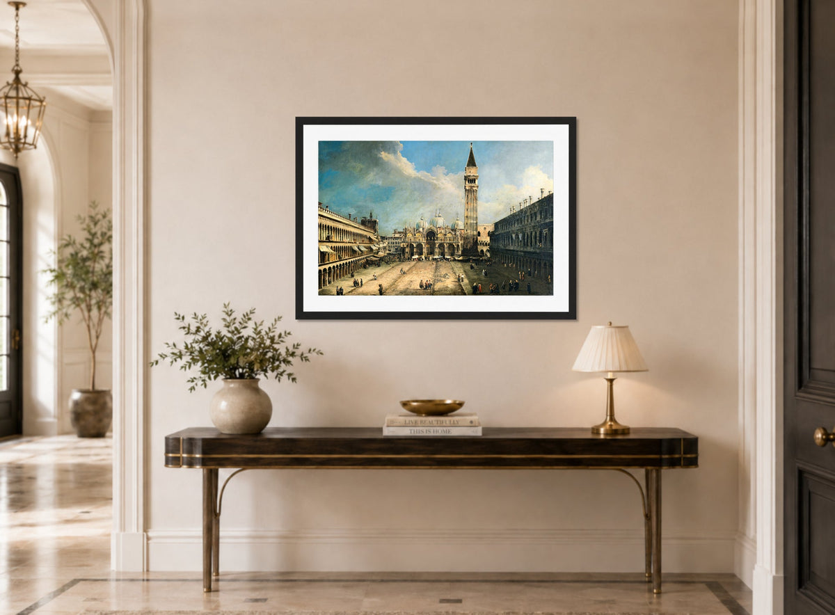 Canaletto Print, The Piazza San Marco in Venice (1723-1724) — hallway