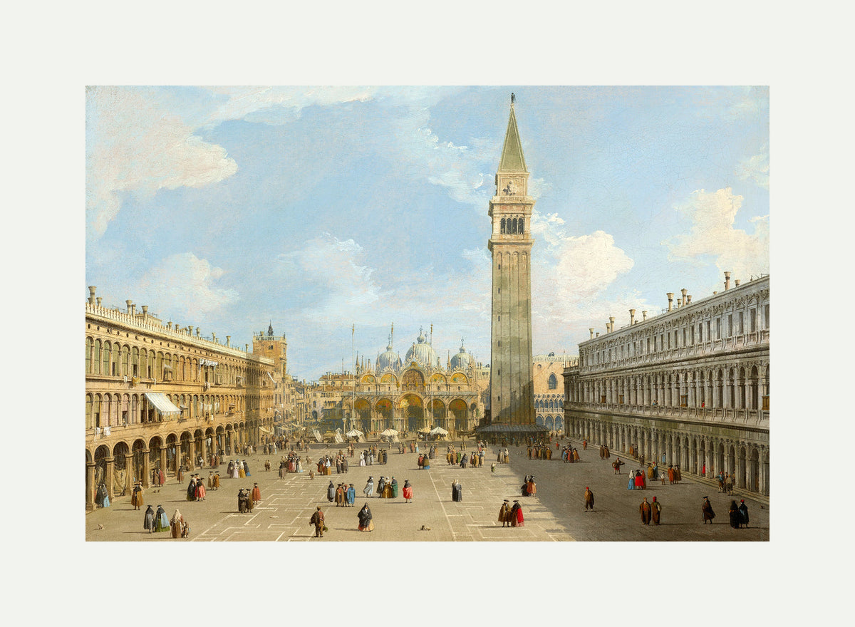 Canaletto Print, The Piazza San Marco, Venice, looking east towards the basilica — rolled canvas