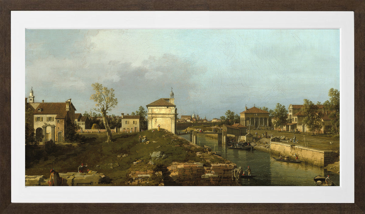 Canaletto Print, The Porta Portello, Padua — brown frame