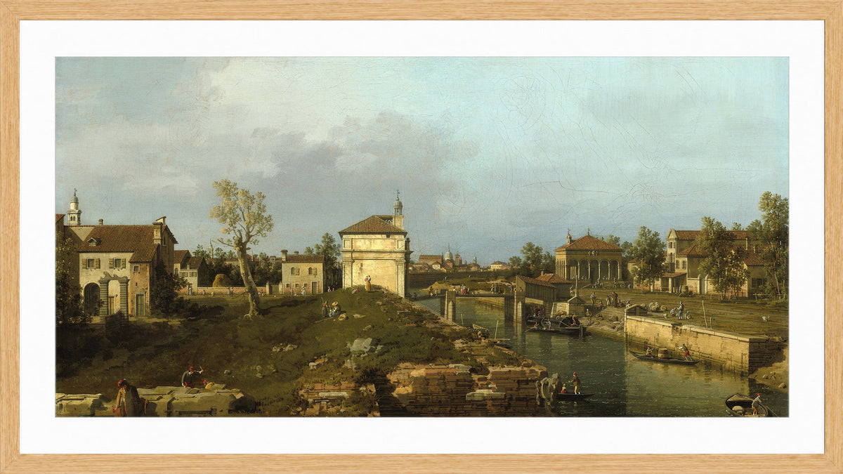Canaletto Print, The Porta Portello, Padua — oak frame