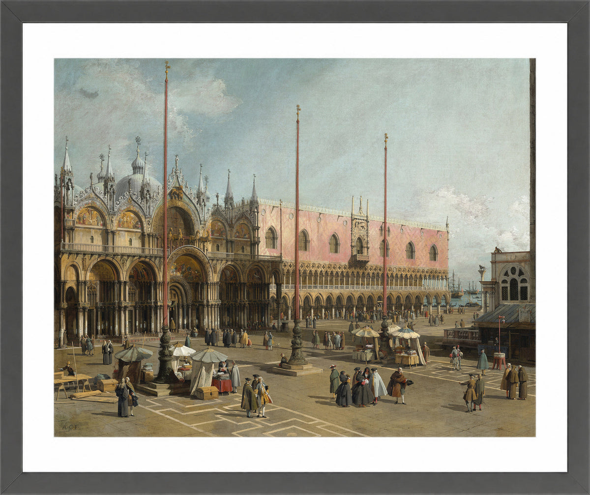 Canaletto Print, The Square of Saint Mark’s, Venice (1742-1744) — dark grey frame