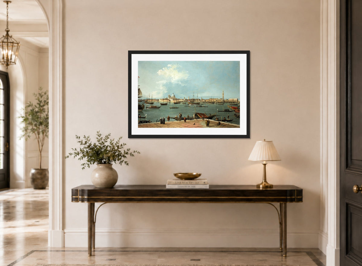 Canaletto Print, Venice, the Bacino di San Marco from San Giorgio Maggiore — hallway