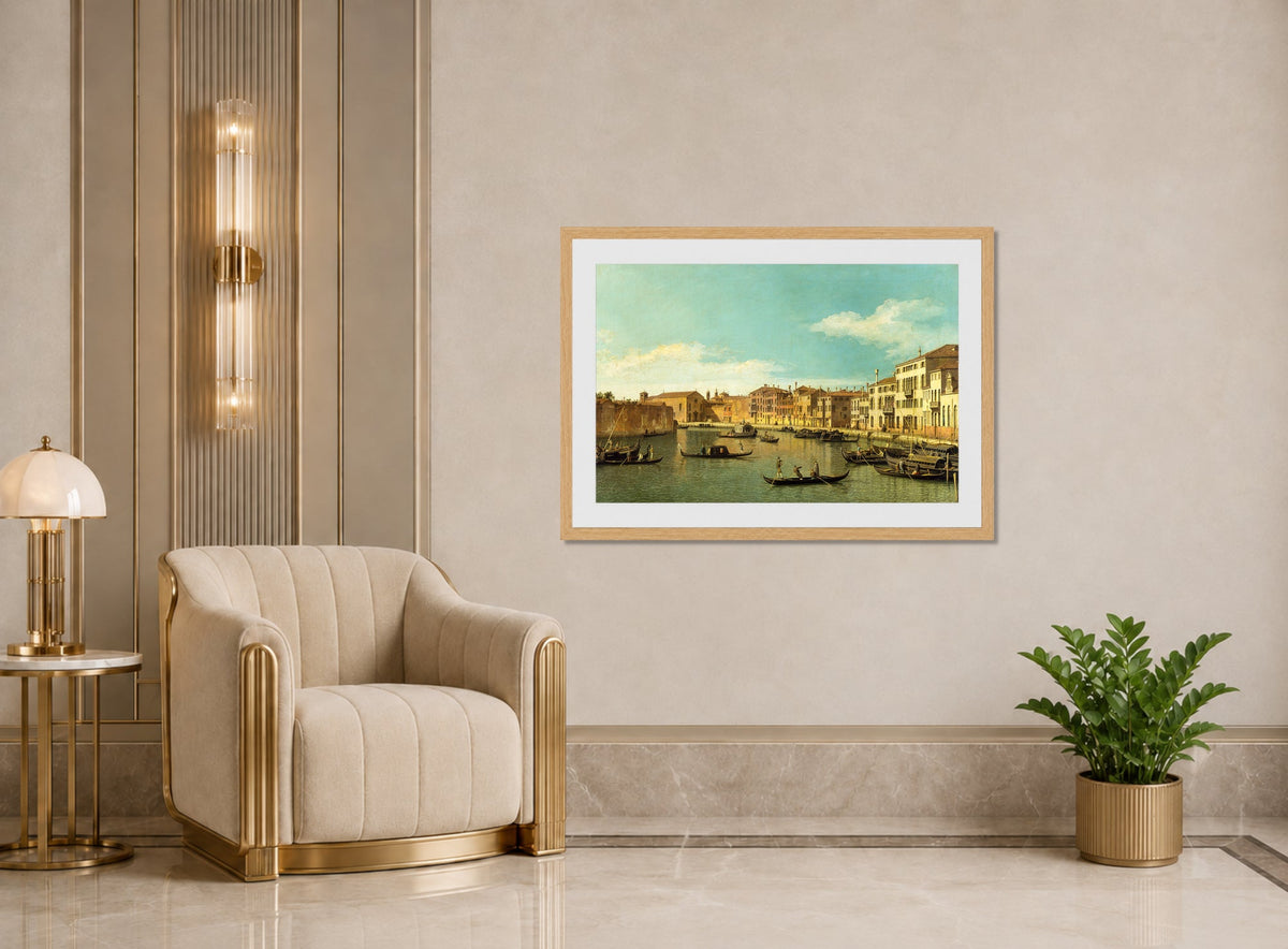 Canaletto Print, Venice, the Canale di Santa Chiara — art deco roomset