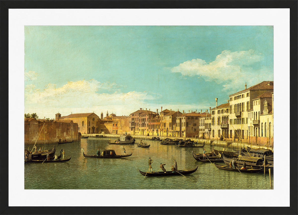 Canaletto Print, Venice, the Canale di Santa Chiara — black frame