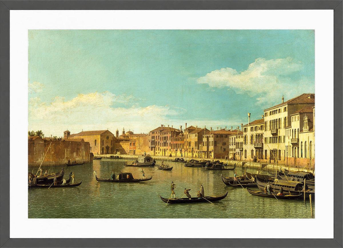 Canaletto Print, Venice, the Canale di Santa Chiara — dark grey frame