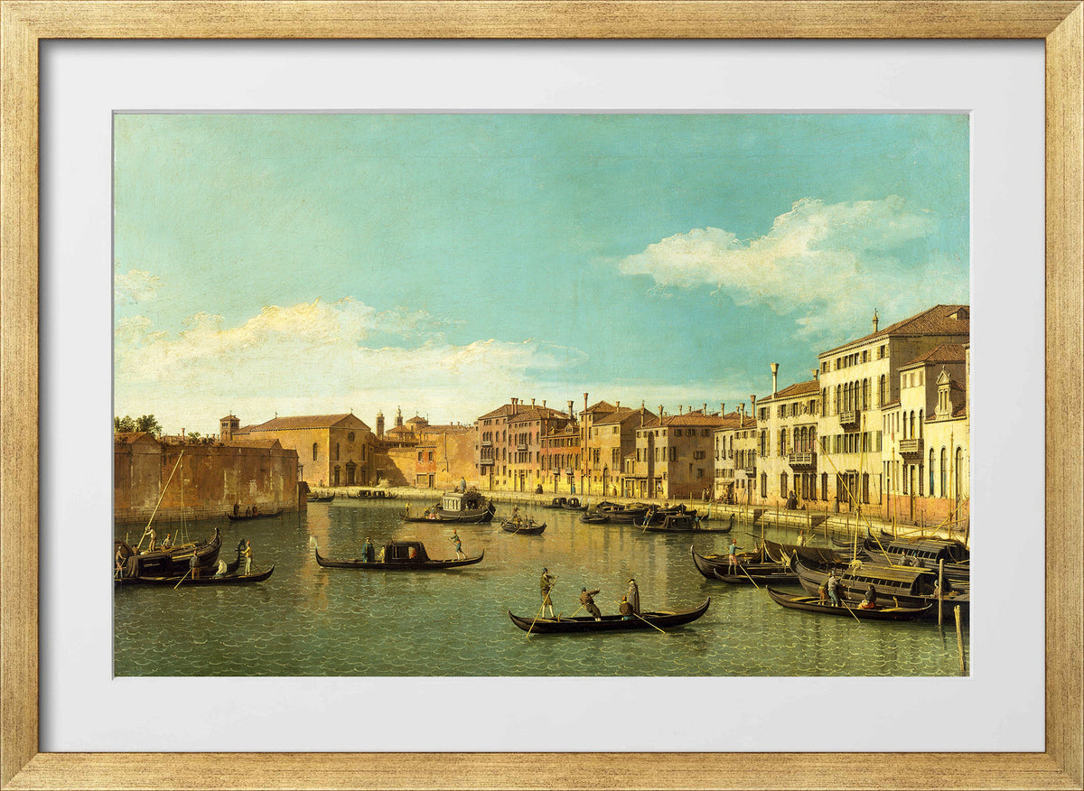 Canaletto Print, Venice, the Canale di Santa Chiara — gold frame
