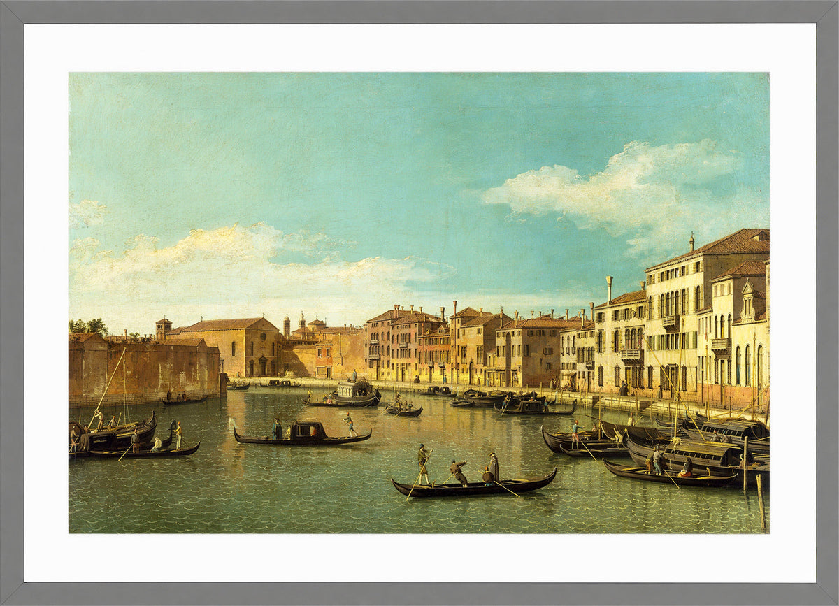Canaletto Print, Venice, the Canale di Santa Chiara — light grey frame
