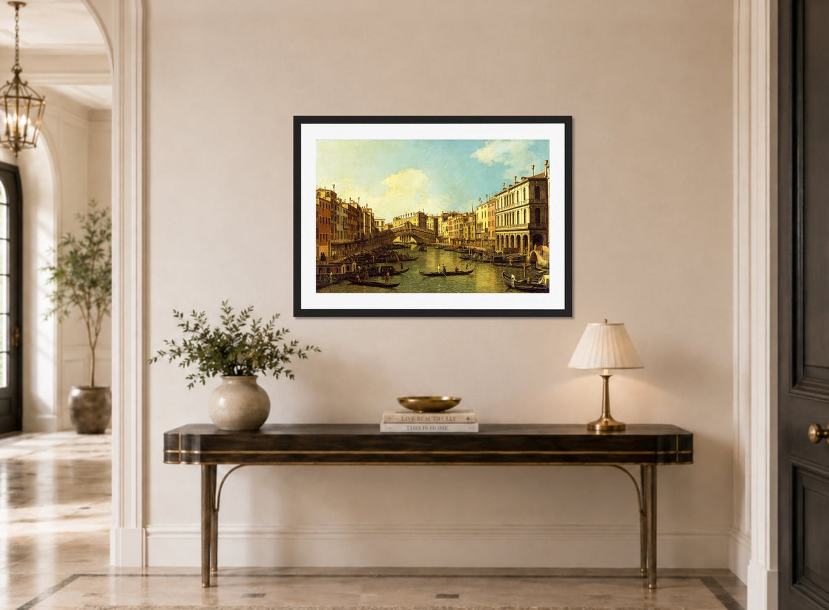 Canaletto Print, Venice, the Grand Canal from the Palazzo Dolfin-Manin to the Rialto Bridge — hallway