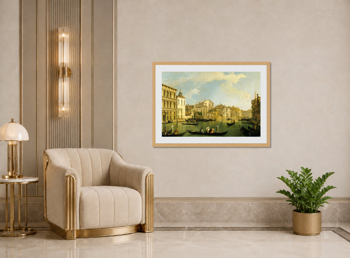 Canaletto Print, Venice, the Grand Canal from the Palazzo Flangini to San Marcuola — art deco roomset