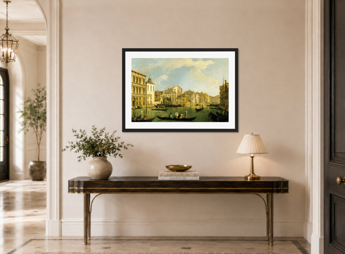 Canaletto Print, Venice, the Grand Canal from the Palazzo Flangini to San Marcuola — hallway