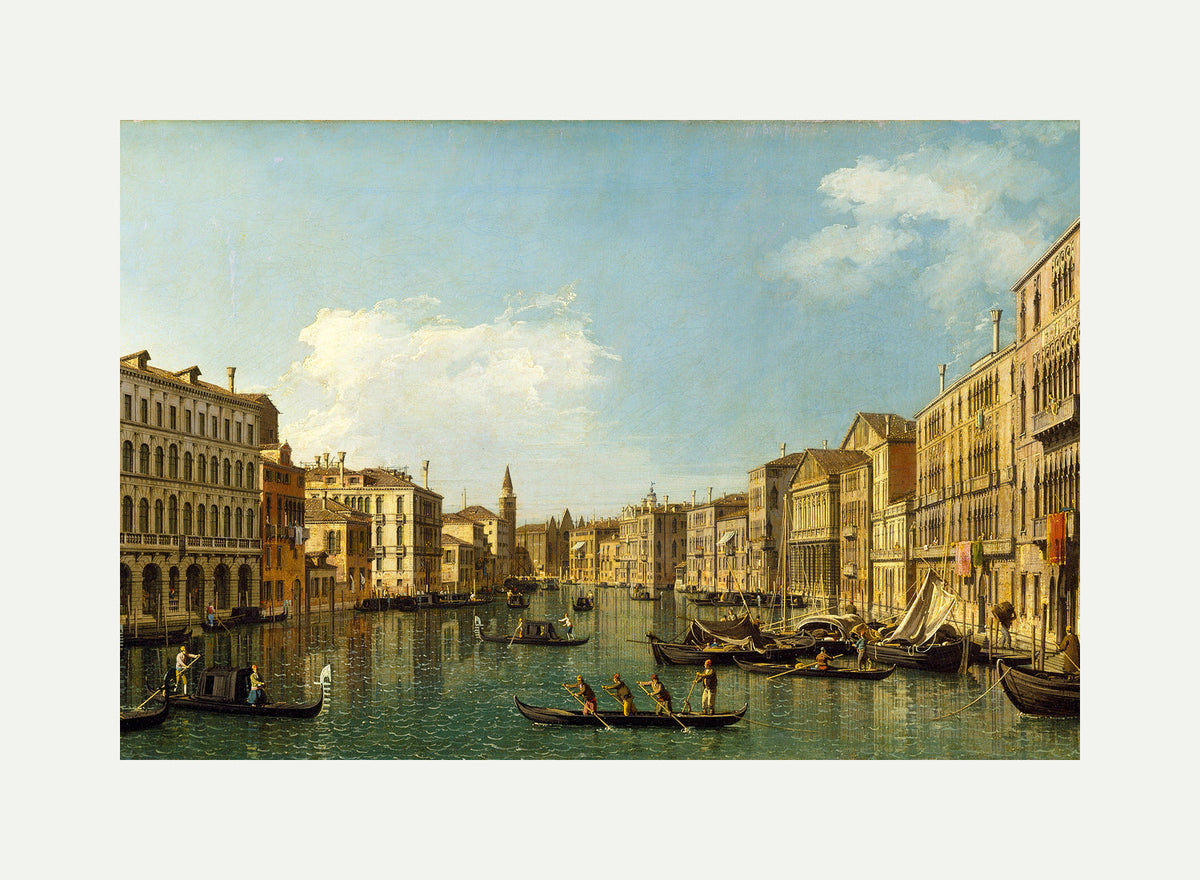 Canaletto Print, Venice, the Grand Canal from the Palazzo Foscari to the Carità — rolled canvas