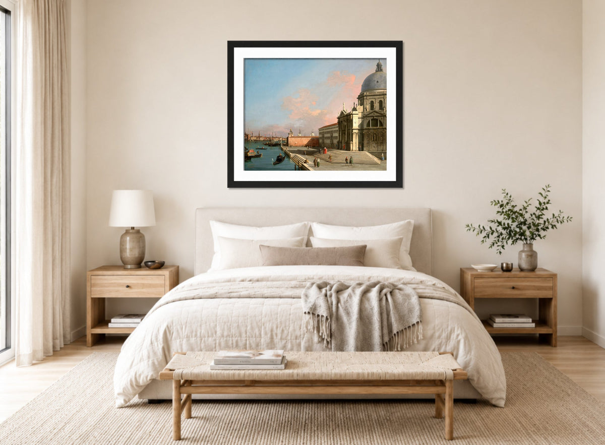 Canaletto Print, Venice, the Grand Canal looking East with Santa Maria della Salute — bedroom