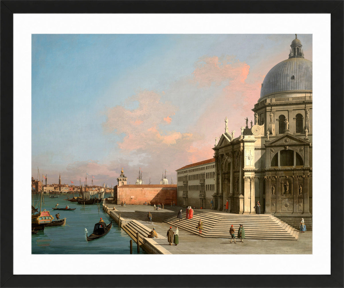 Canaletto Print, Venice, the Grand Canal looking East with Santa Maria della Salute — black frame