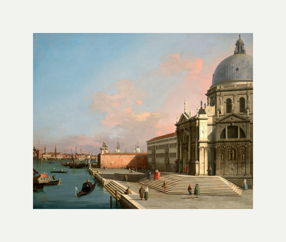 Canaletto Print, Venice, the Grand Canal looking East with Santa Maria della Salute — rolled canvas