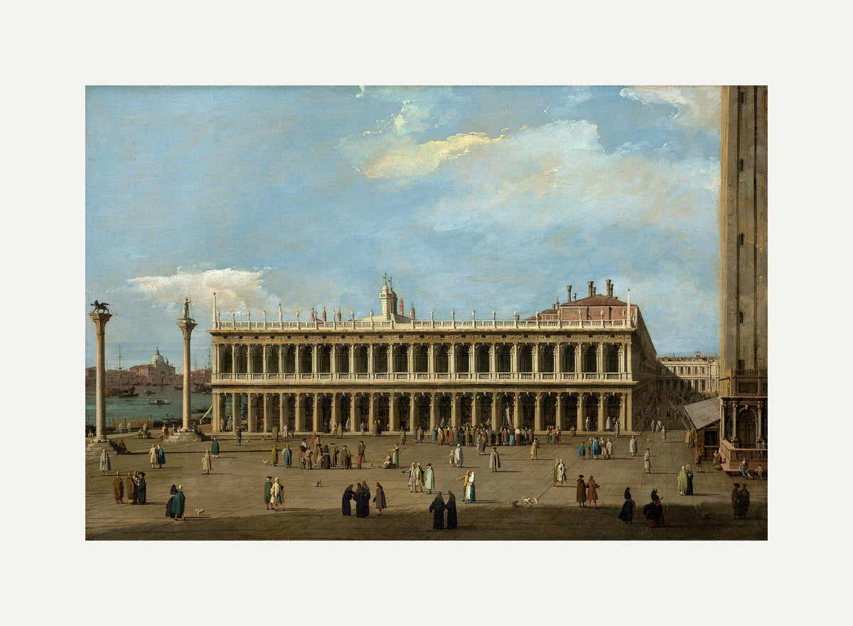 Canaletto Print, Venice, the Piazzetta, looking west, with the Libreria — rolled canvas