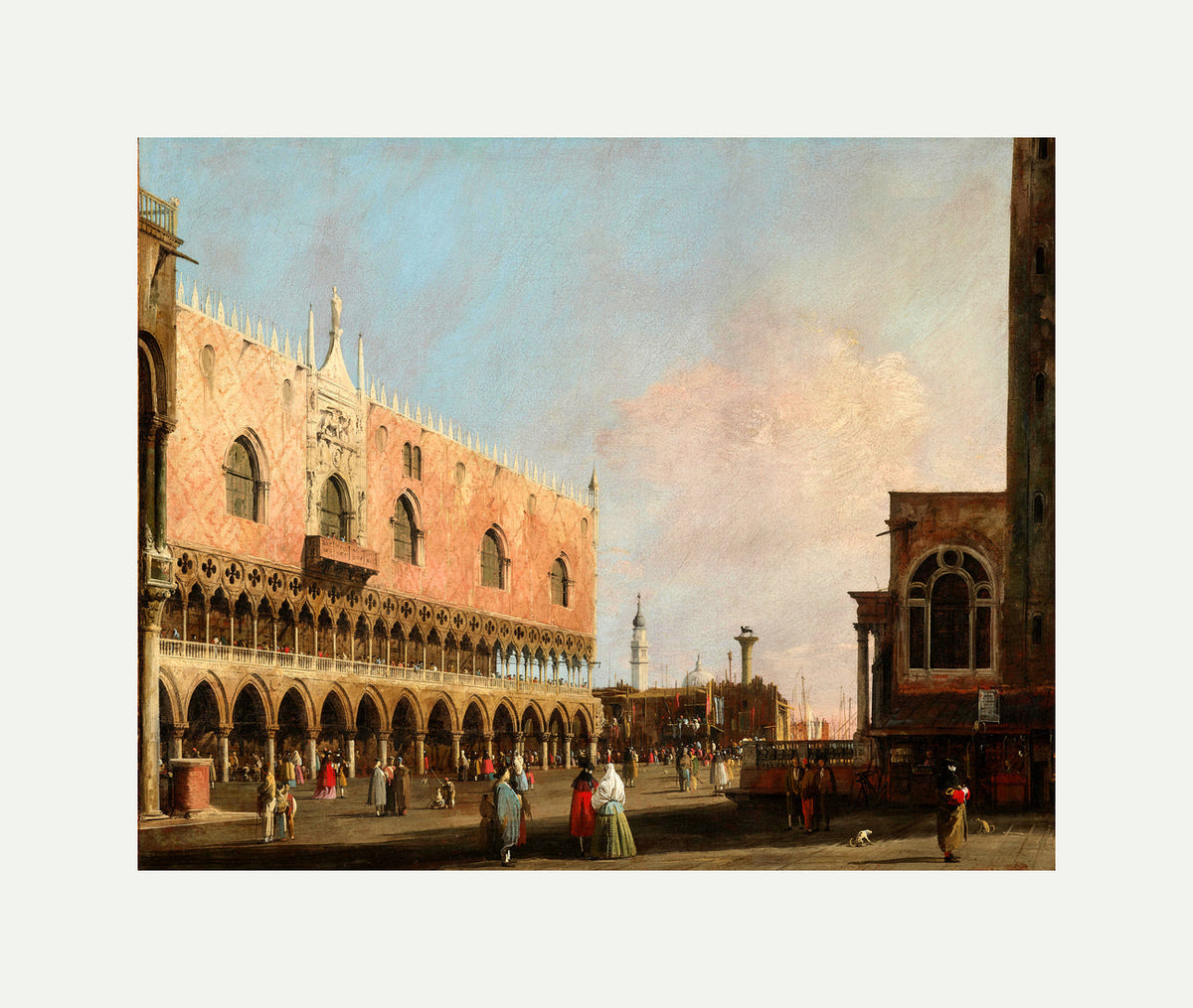 Canaletto Print, View of the Piazzetta San Marco Looking South (1735) — rolled canvas
