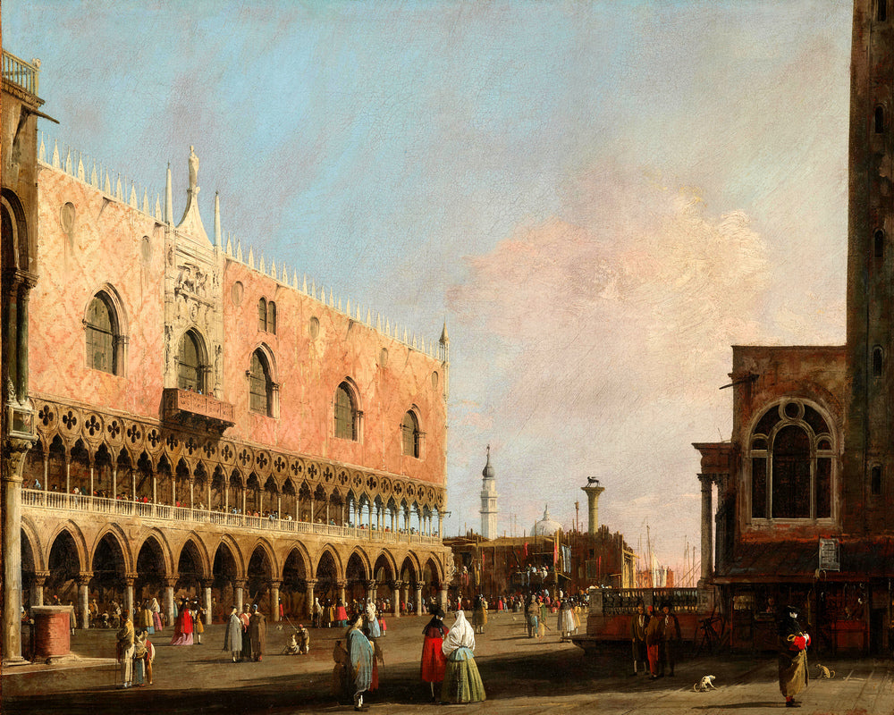 Canaletto Print, View of the Piazzetta San Marco Looking South (1735) — unframed