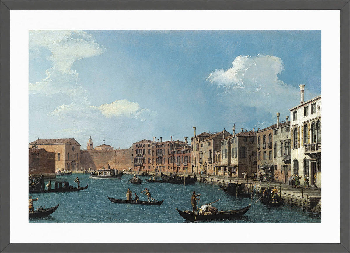 Canaletto Print, Vue du canal de Santa Chiara, à Venise (View of the Santa Chiara Canal, Venice) (1730) — dark grey frame