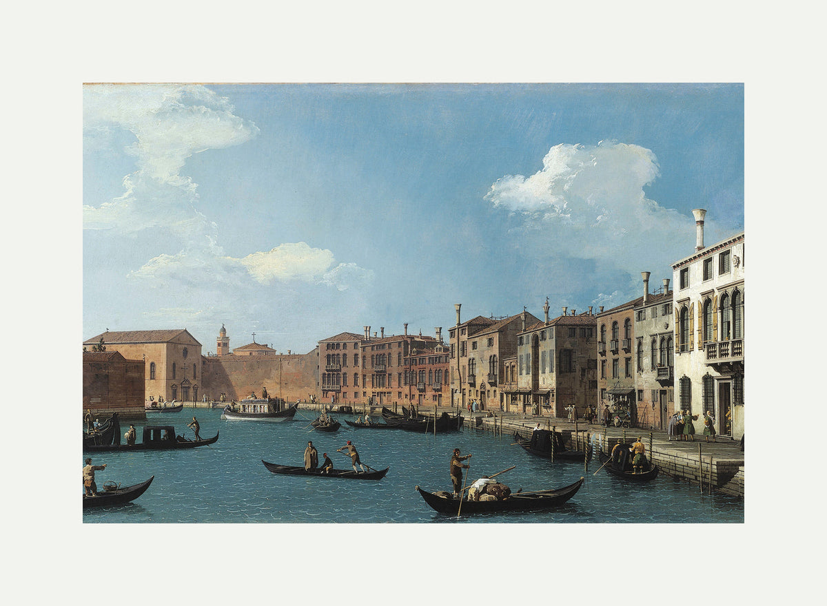 Canaletto Print, Vue du canal de Santa Chiara, à Venise (View of the Santa Chiara Canal, Venice) (1730) — rolled canvas