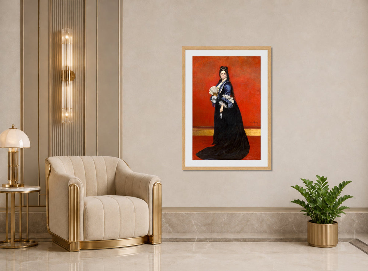 Carolus-Duran Print, Countess Rattazzi, née Maria-Laetitia Bonaparte-Wyse (1872) — art deco roomset