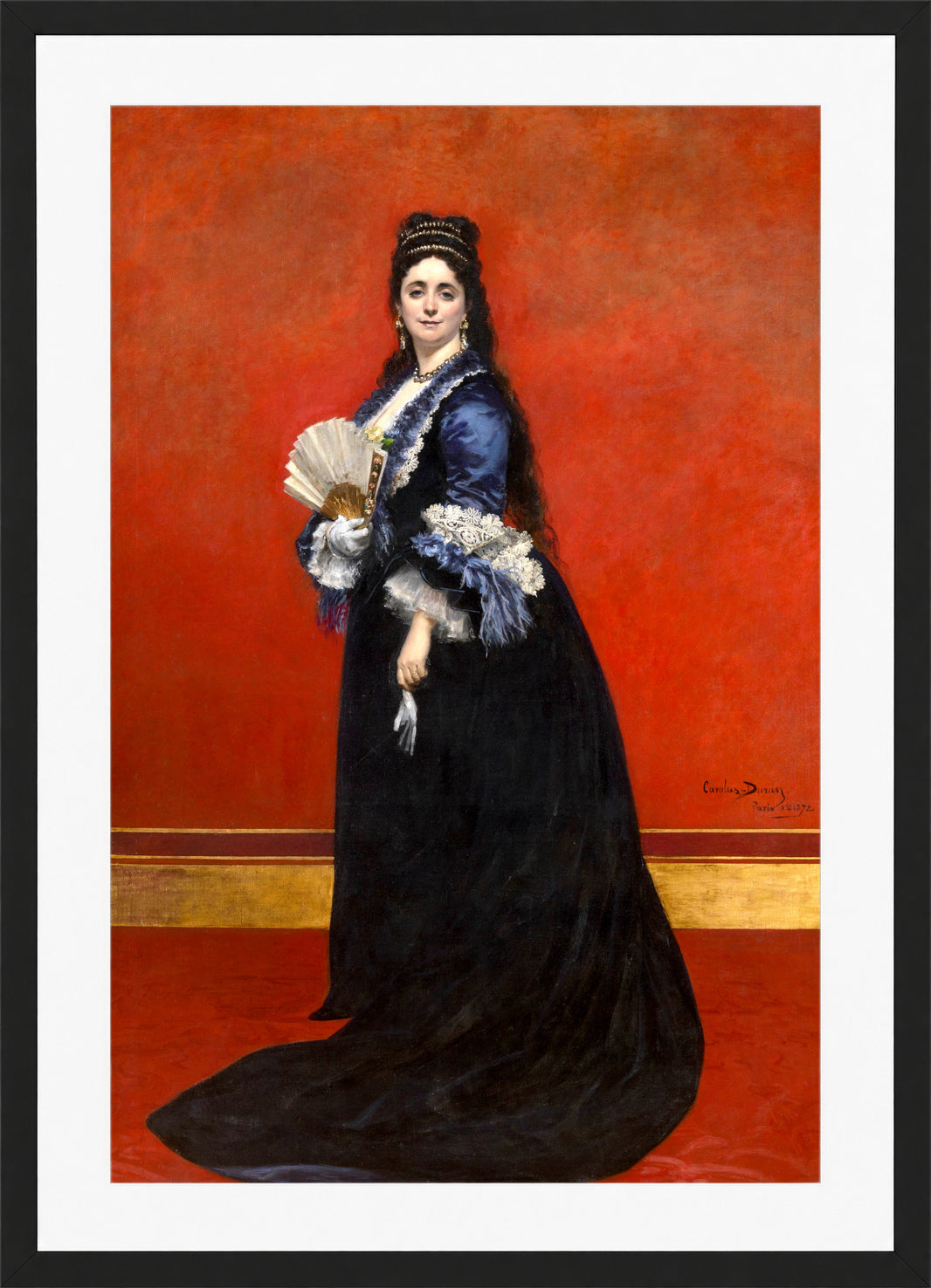 Carolus-Duran Print, Countess Rattazzi, née Maria-Laetitia Bonaparte-Wyse (1872) — black frame