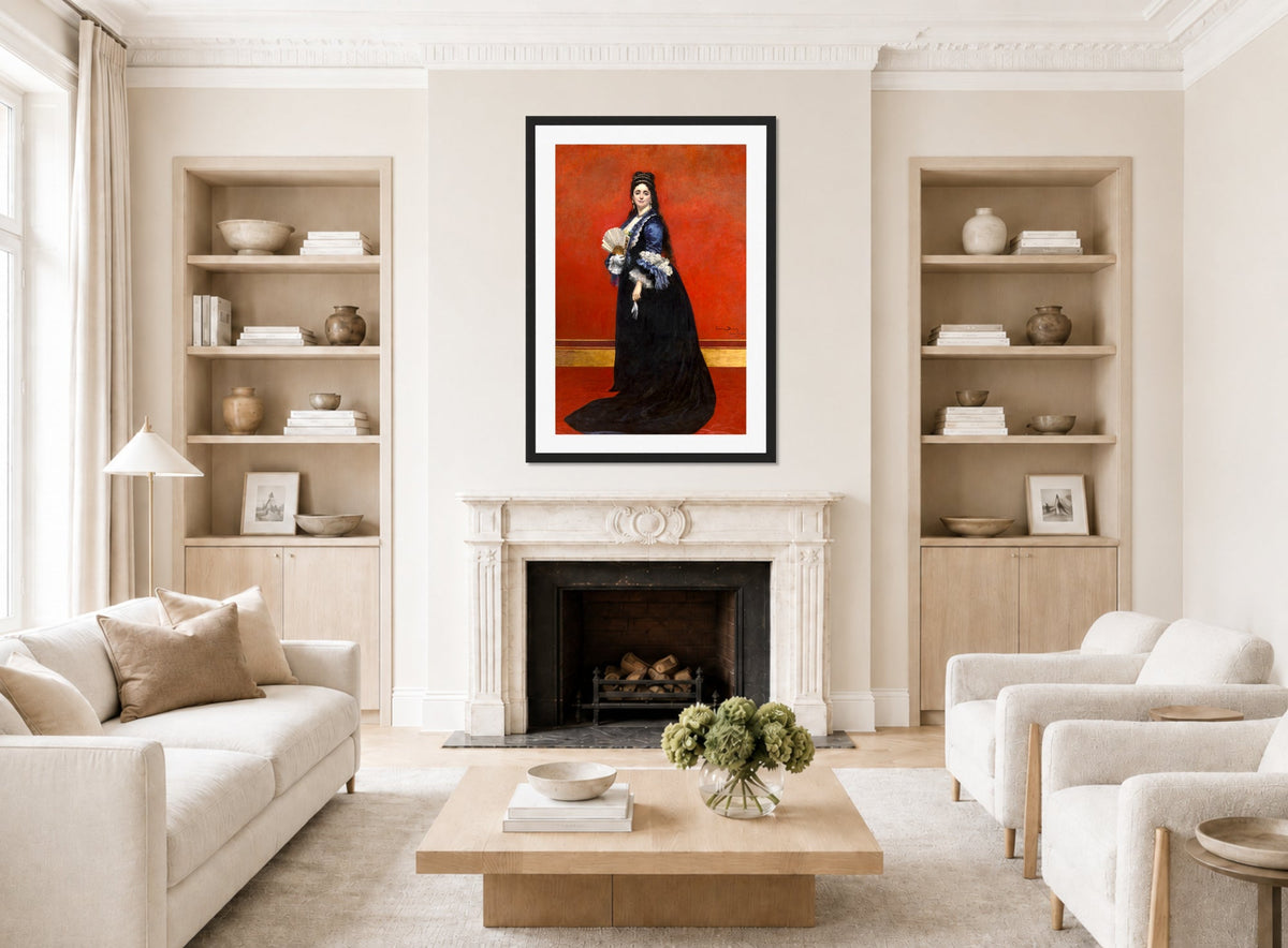 Carolus-Duran Print, Countess Rattazzi, née Maria-Laetitia Bonaparte-Wyse (1872) — living room roomset