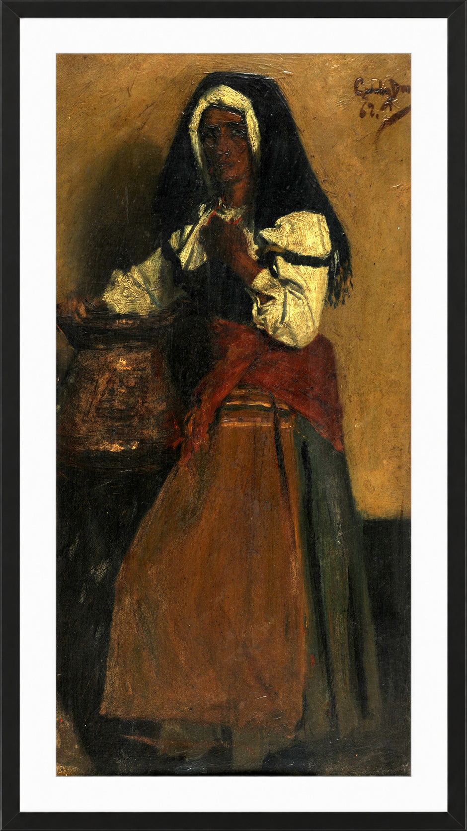 Carolus-Duran Print, Neapolitan Woman (1862) — black frame