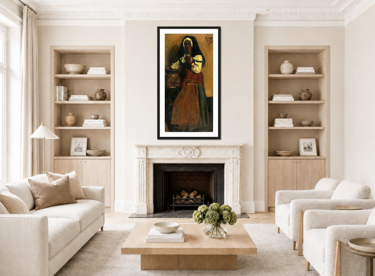 Carolus-Duran Print, Neapolitan Woman (1862) — living room roomset