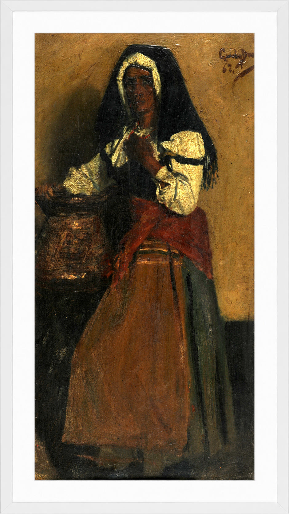 Carolus-Duran Print, Neapolitan Woman (1862) — white frame