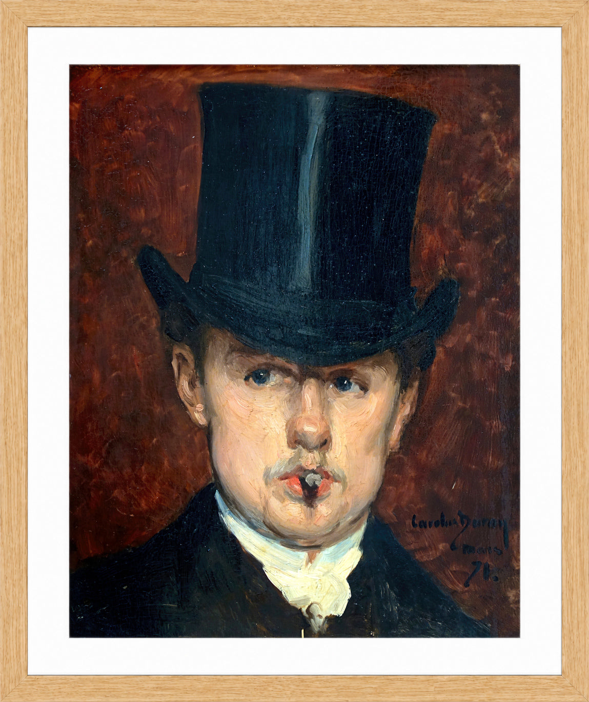 Carolus-Duran Print, Gustave Tempelaere (1871) — oak frame