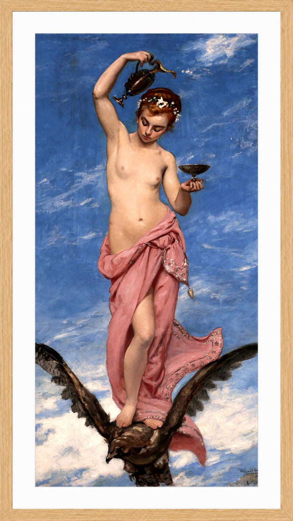 Carolus-Duran Print, Hebe (1874) — oak frame
