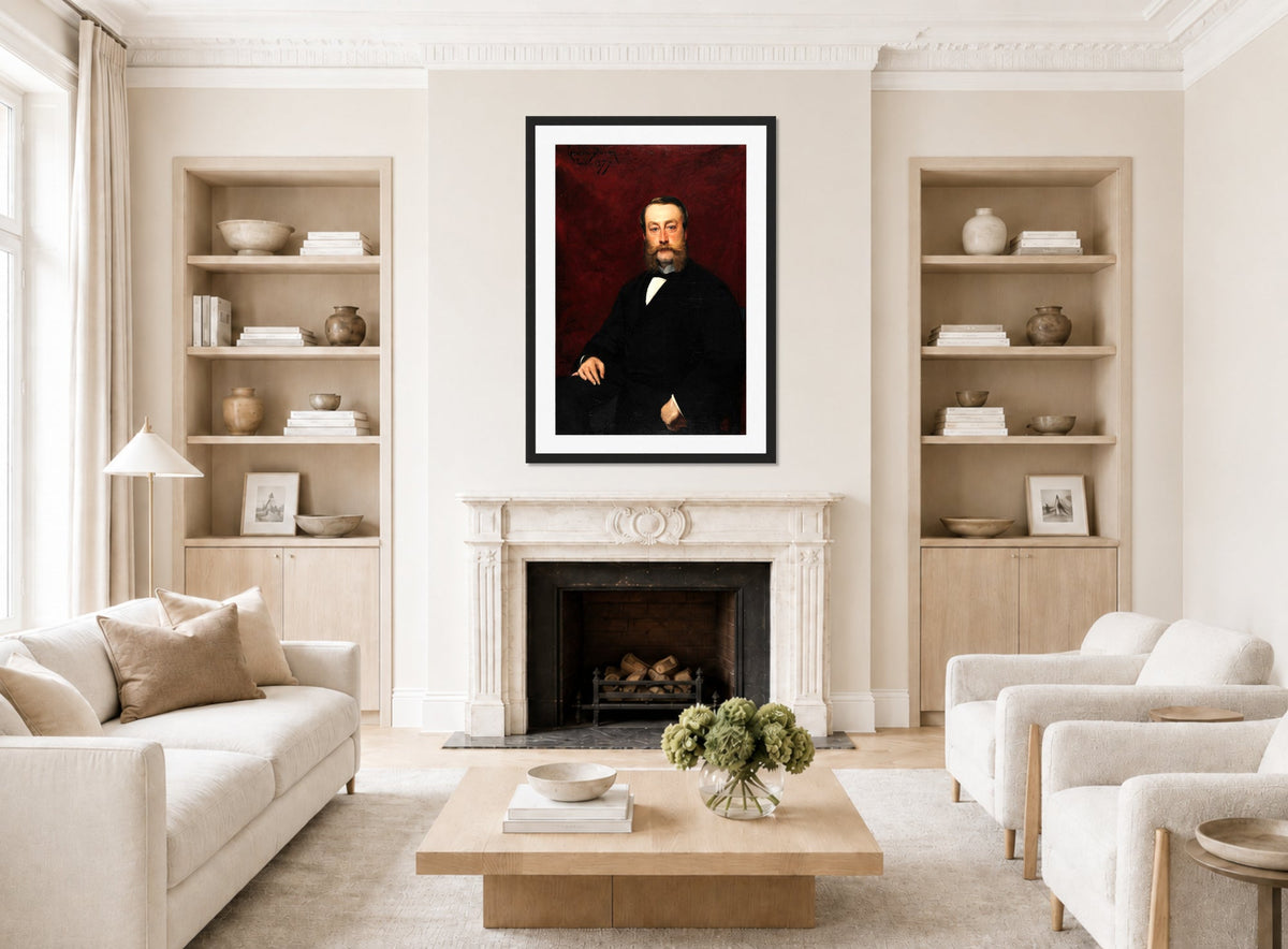 Carolus-Duran Print, Henri Alexandre Louis Pommery (1877) — living room roomset
