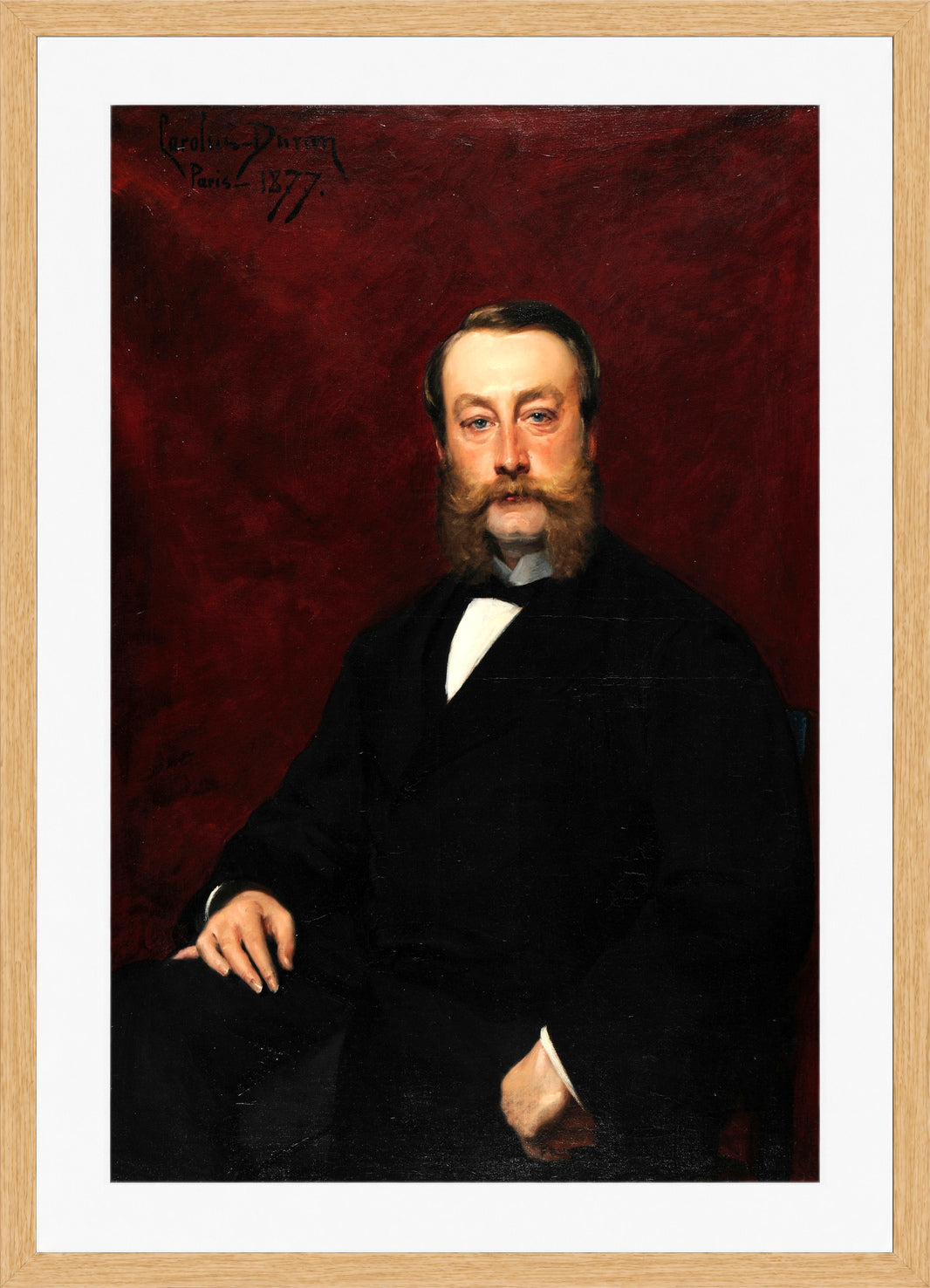 Carolus-Duran Print, Henri Alexandre Louis Pommery (1877) — oak frame