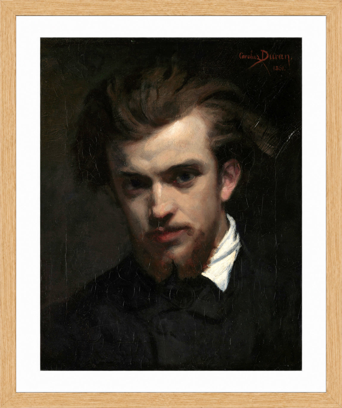 Carolus-Duran Print, Henri Fantin-Latour (1861) — oak frame